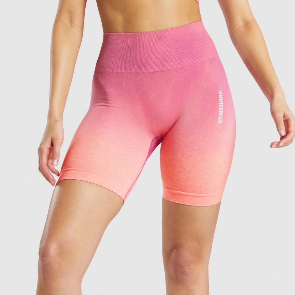 Gymshark Adapt Ombre Seamless Shorts - Orange Marl/Pink